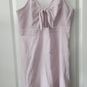 Seersucker Pink Striped Dress